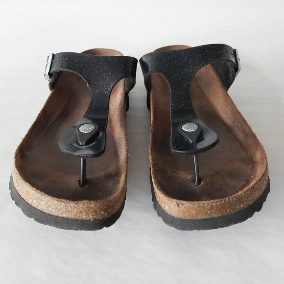 Birkenstock Women Gizeh Thong Eva Sandals Adjustable Buckle Black Comfy Slip-on - Picture 1 of 10